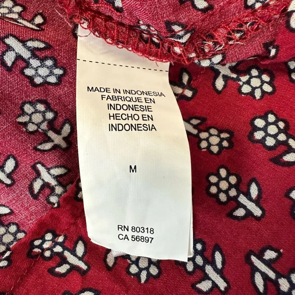 Lucky Brand Red Floral Petaluma Peasant Blouse - Picture 12 of 14